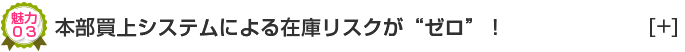 本部買上システムによる在庫リスクが“ゼロ”！
